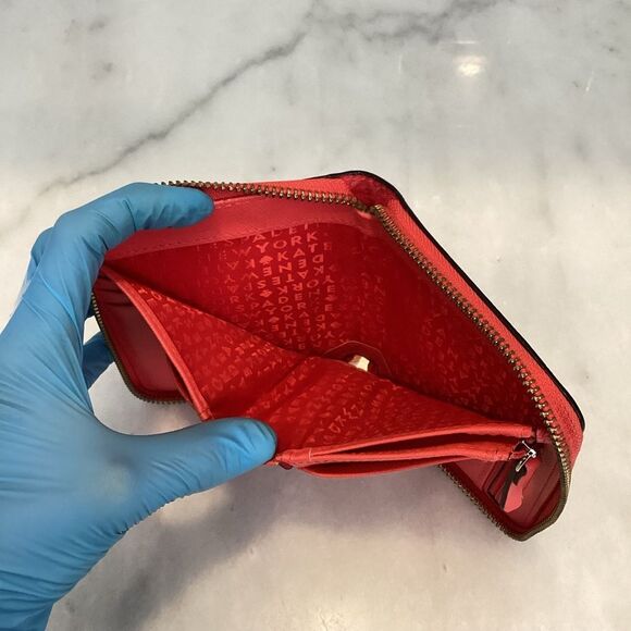 Kate Spade Neon Leather Wallet Sleek Full Zip Design - Picture 16 of 16